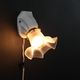 Porcelain Wall lamp, antique Tulip glass,  art deco