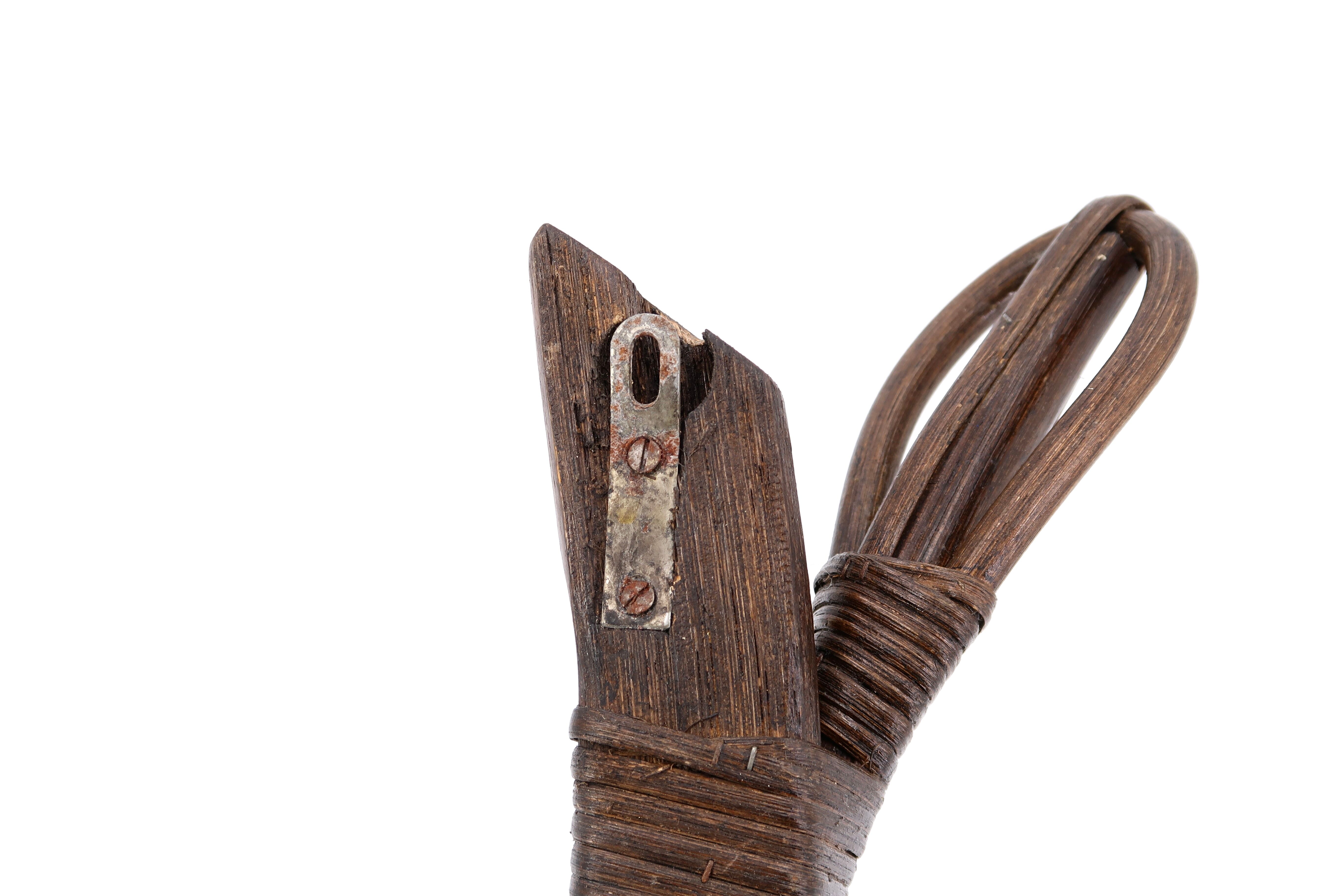 Pair of rattan coat racks, 1970s