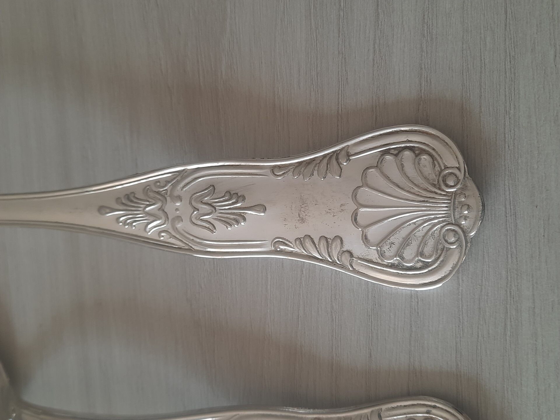 Silver metal service cutlery