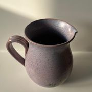 Vintage purple carafe with field flower patterns H:20cm