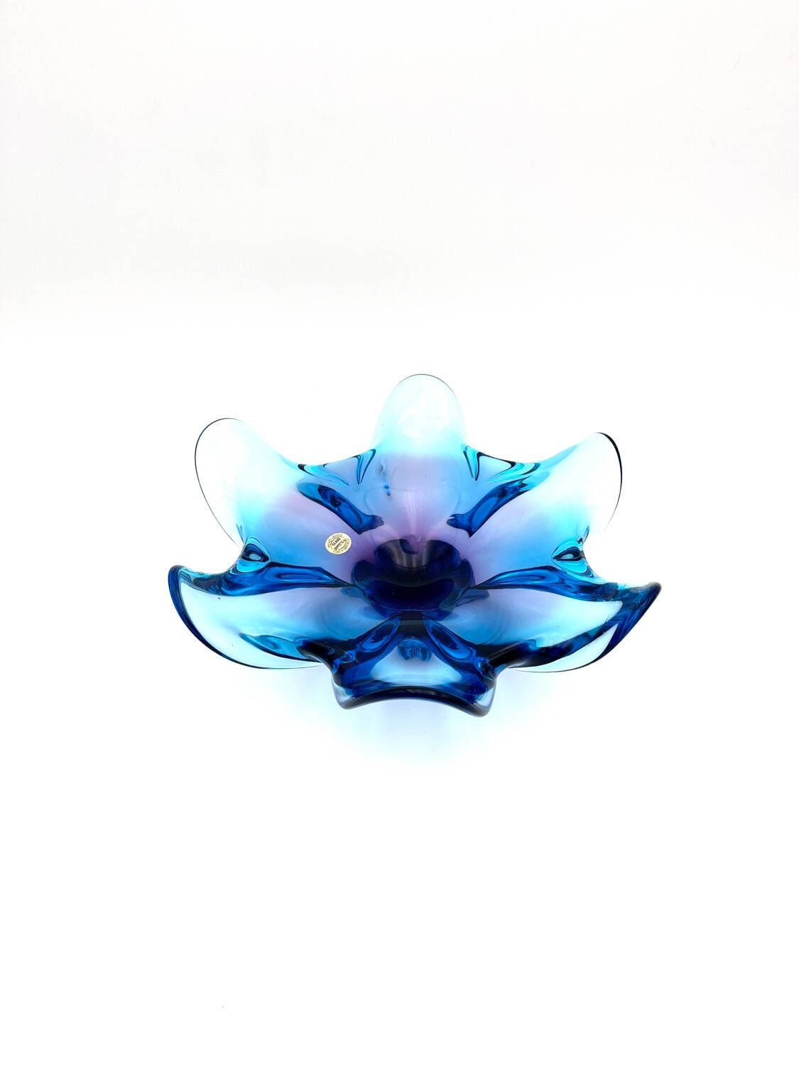 Coupe Centrepiece - Solid Bohemian Crystal - Amethyst Blue