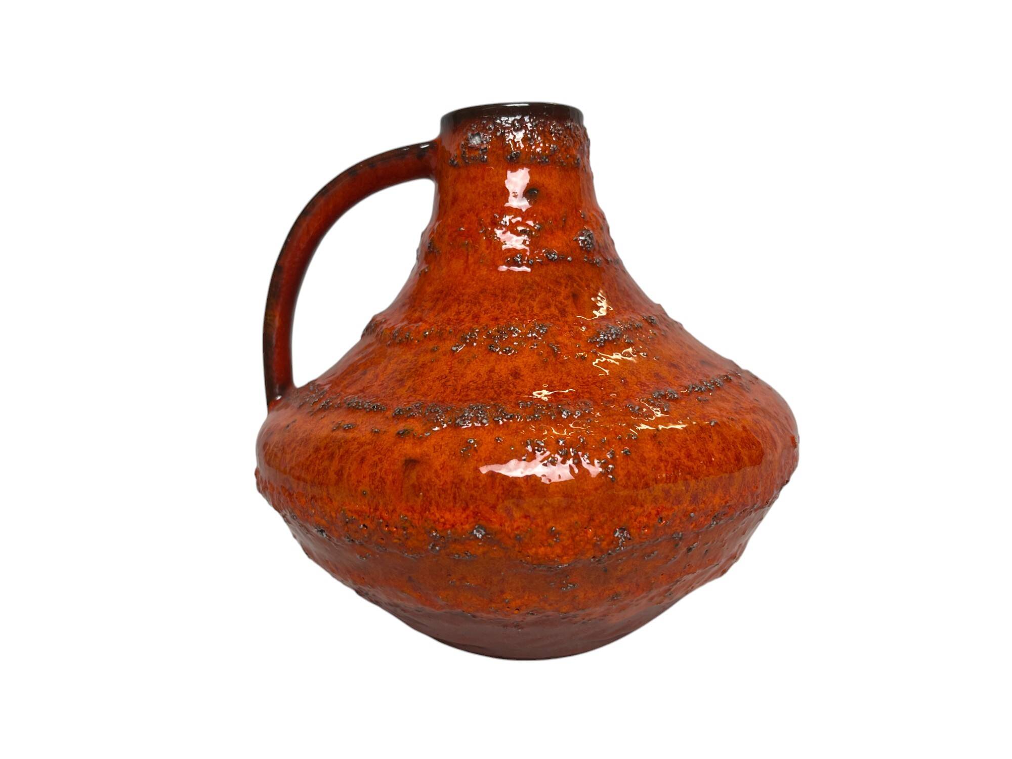 Carstens Workshop, 20th century red ceramic pot with handle