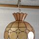 Pendant lamp in amber mother-of-pearl and brass – 60s/70s