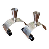 Pair of Brutalist Design Candlesticks – 1950s