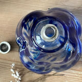 Old blue speckled bottle