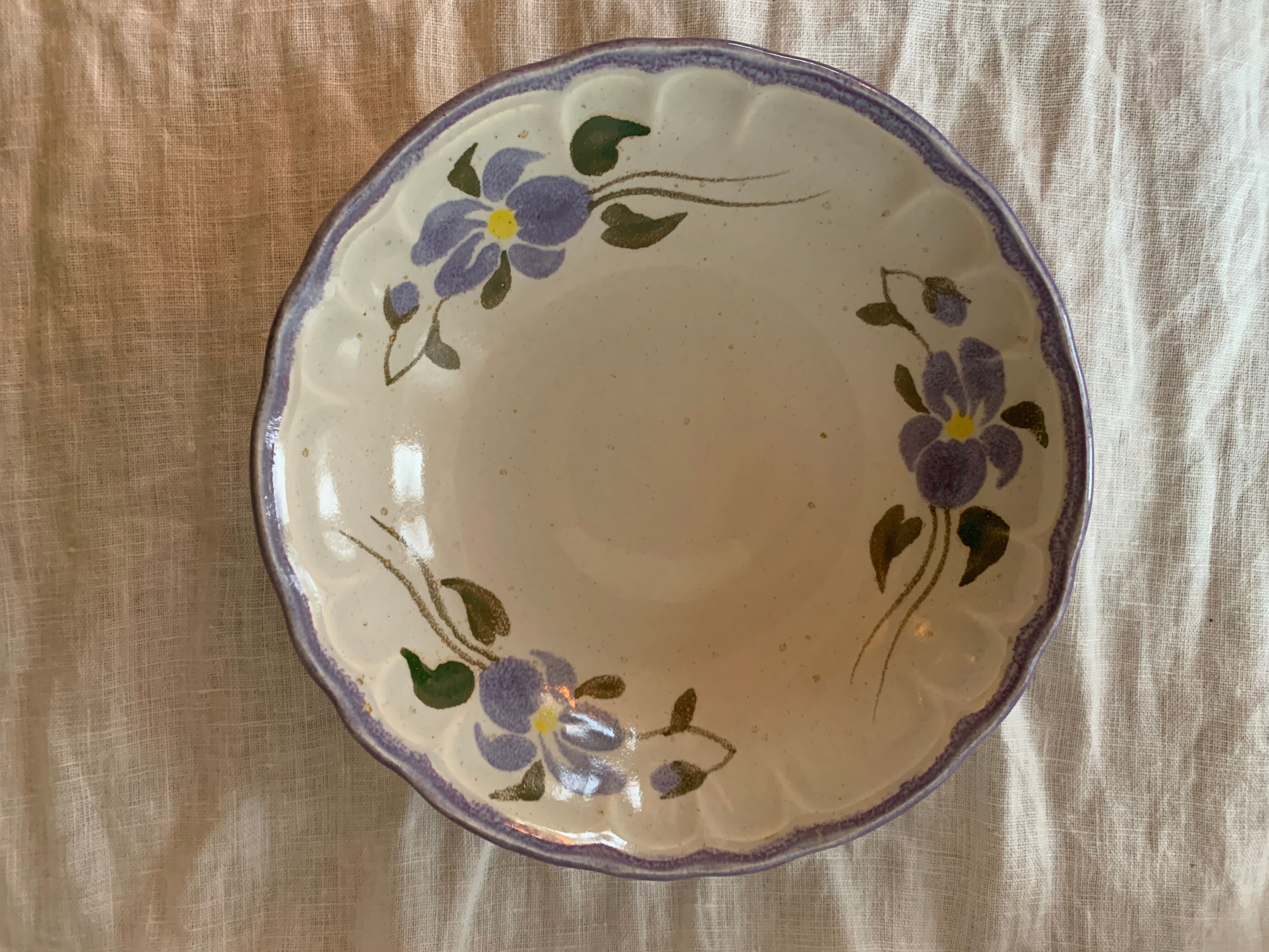Assiettes creuses Salins France fleurs