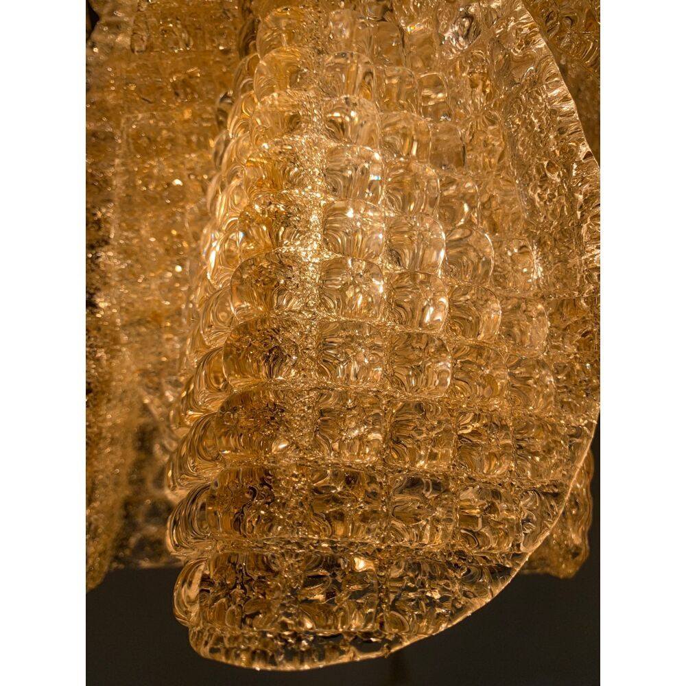 Gold “rondini” murano glass cascade chandelier