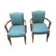 Pair of bridge armchairs in green skaÏ