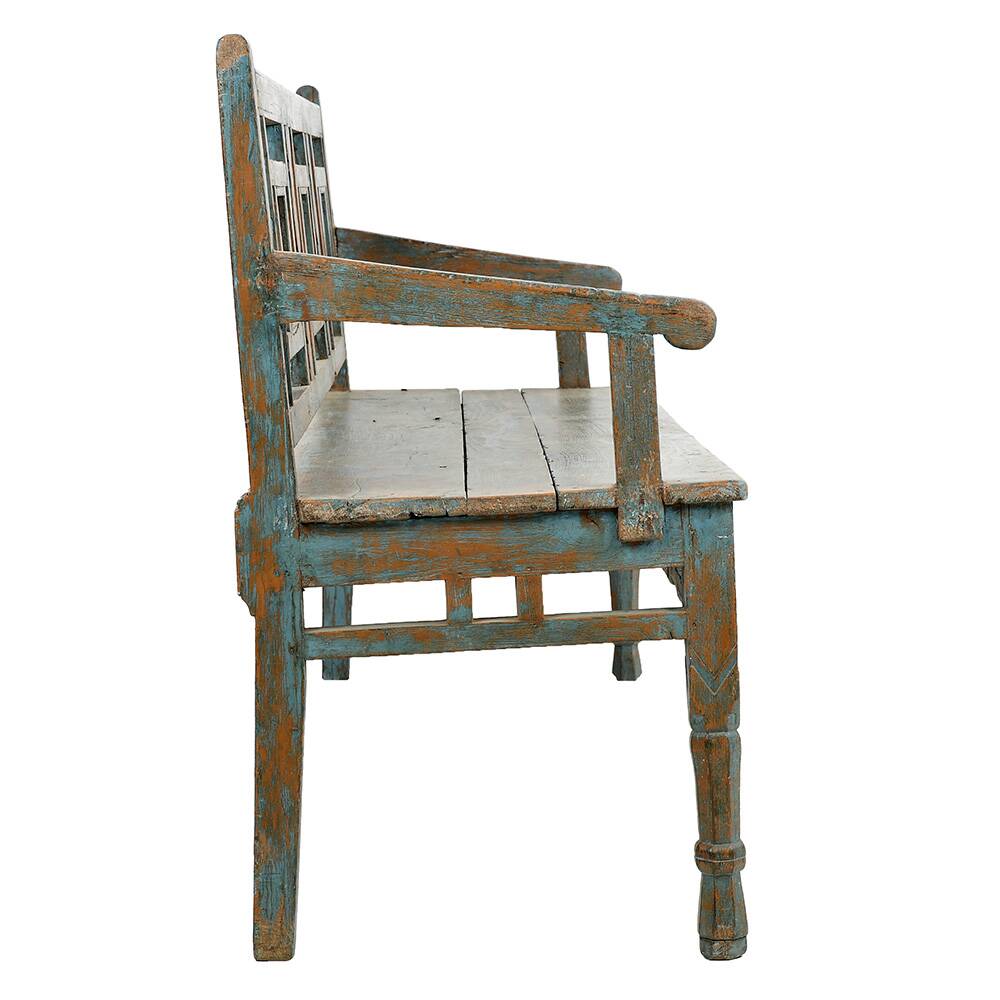 Bench in old patinated teak