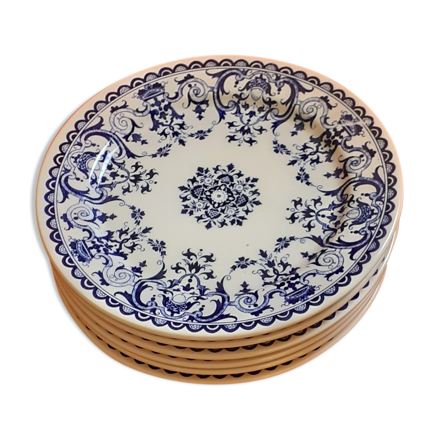 6 small plates Gien.