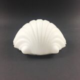 Shell-Shaped Opaline Glass Wall Light from Limburg, Germany, 1970s