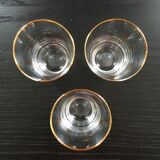 Lot 3 glasses golden stars