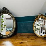 Grand miroir ancien ovale
