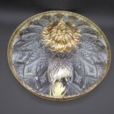 Ceiling lamp in glass and brass