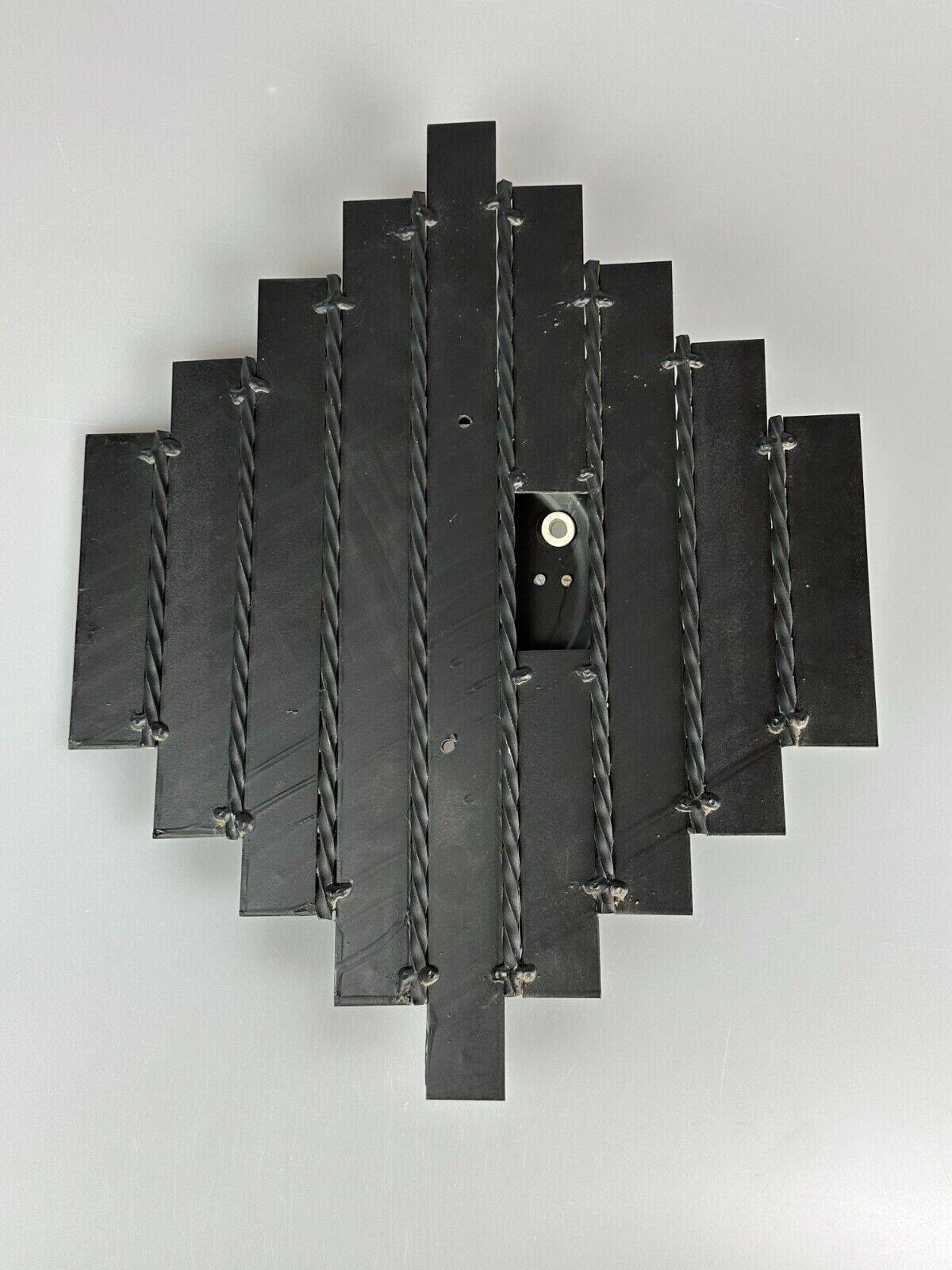 60's 70's Brutalist Wall Lamp Iron & Glass Wall Sconce