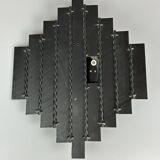 60's 70's Brutalist Wall Lamp Iron & Glass Wall Sconce