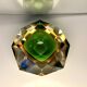 Cendrier Murano sommerso vert et ambre 1960