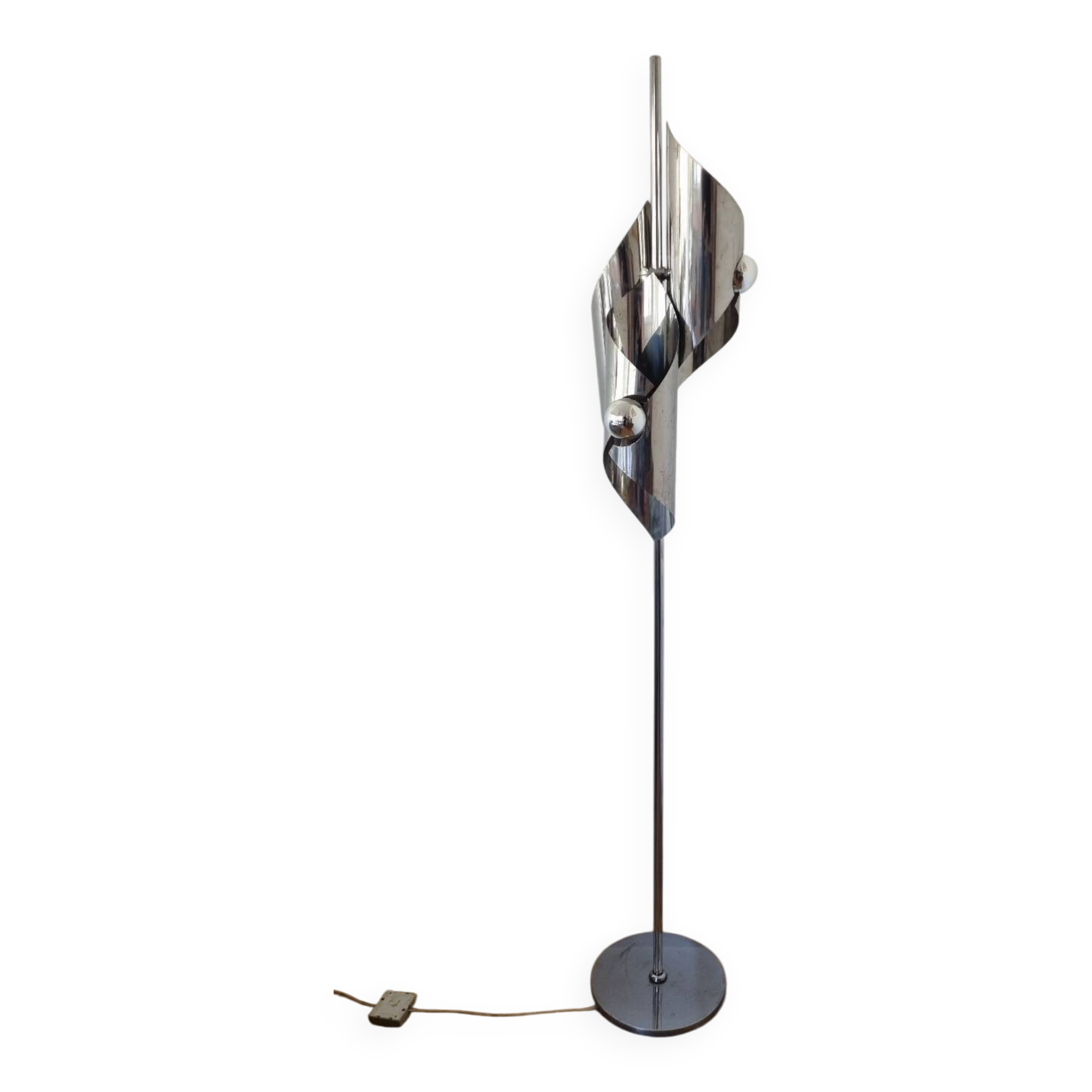 Space Age stainless steel floor lamp