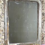 Antique Louis-Philippe Mirror, 19th Century, Shabby Silver Patina