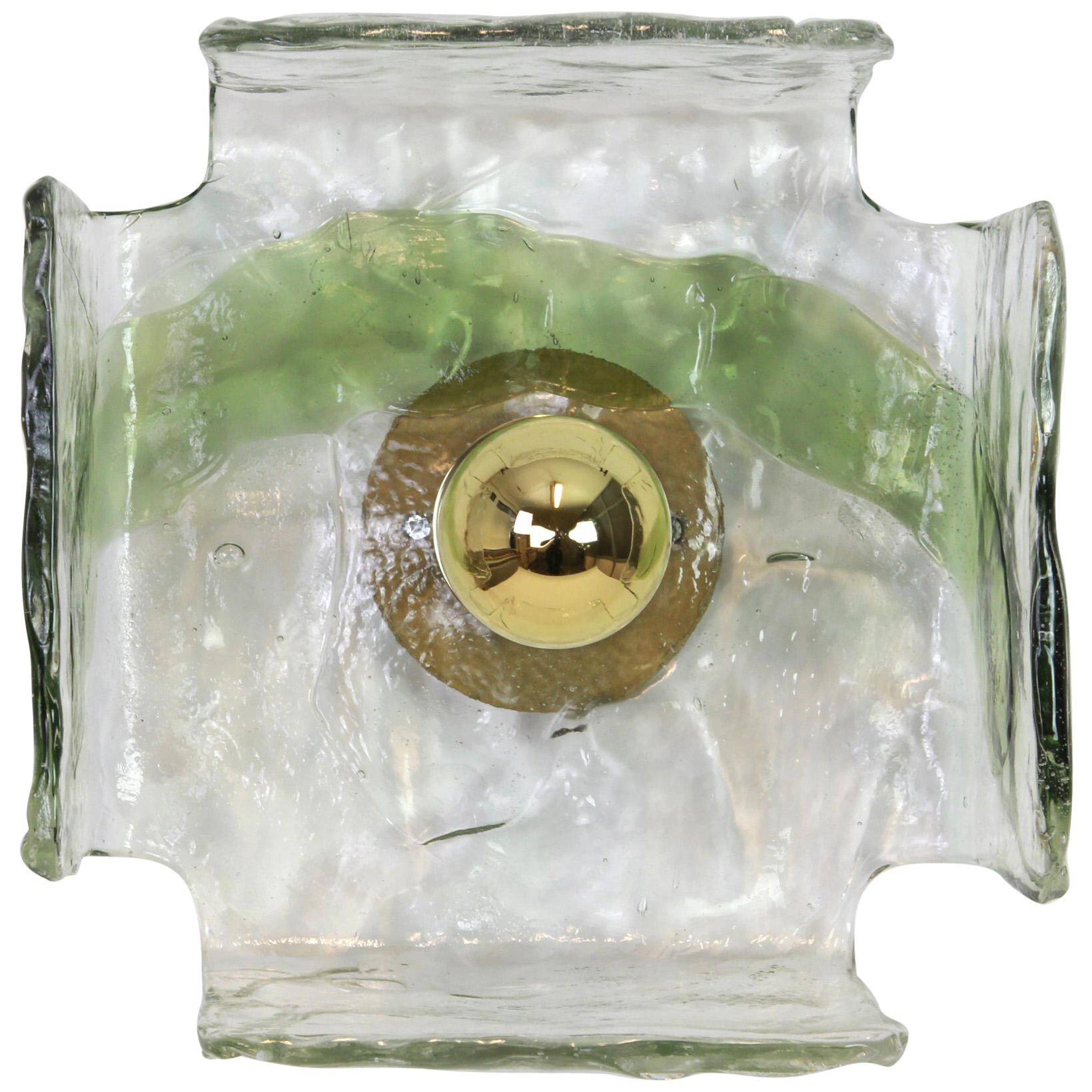 Glass wall sconces designed by Carlo Nason for Kalmar, 1960s.