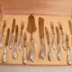 Pastry set 6 forks/6 knives/2 scoopers silver 800th covered 1900