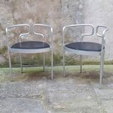 Paire de fauteuils en aluminium par Henning Larsen