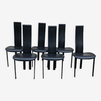 Lot 6 chaises Roche Bobois Cattelan Italia année 80