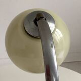 Art Deco chrome and beige opaline table lamp