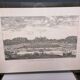Gravure ancienne architecture et jardin