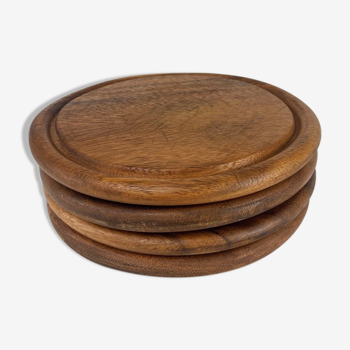 Round solid wood cutting boards