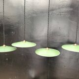 Enameled sheet metal pendant lights