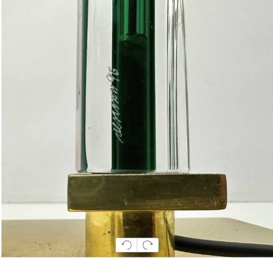 20st Century Venini Murano Glass "Tolboi" Floor Lamp in Green