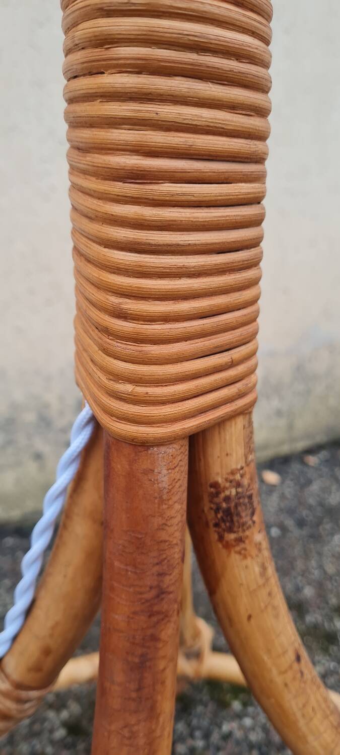 Vintage rattan floor lamp
