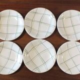 6 Salins tile dessert plates, Sortilège model