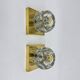 Pair of Peil & Putzler ice cube glass wall lamps, 1970s