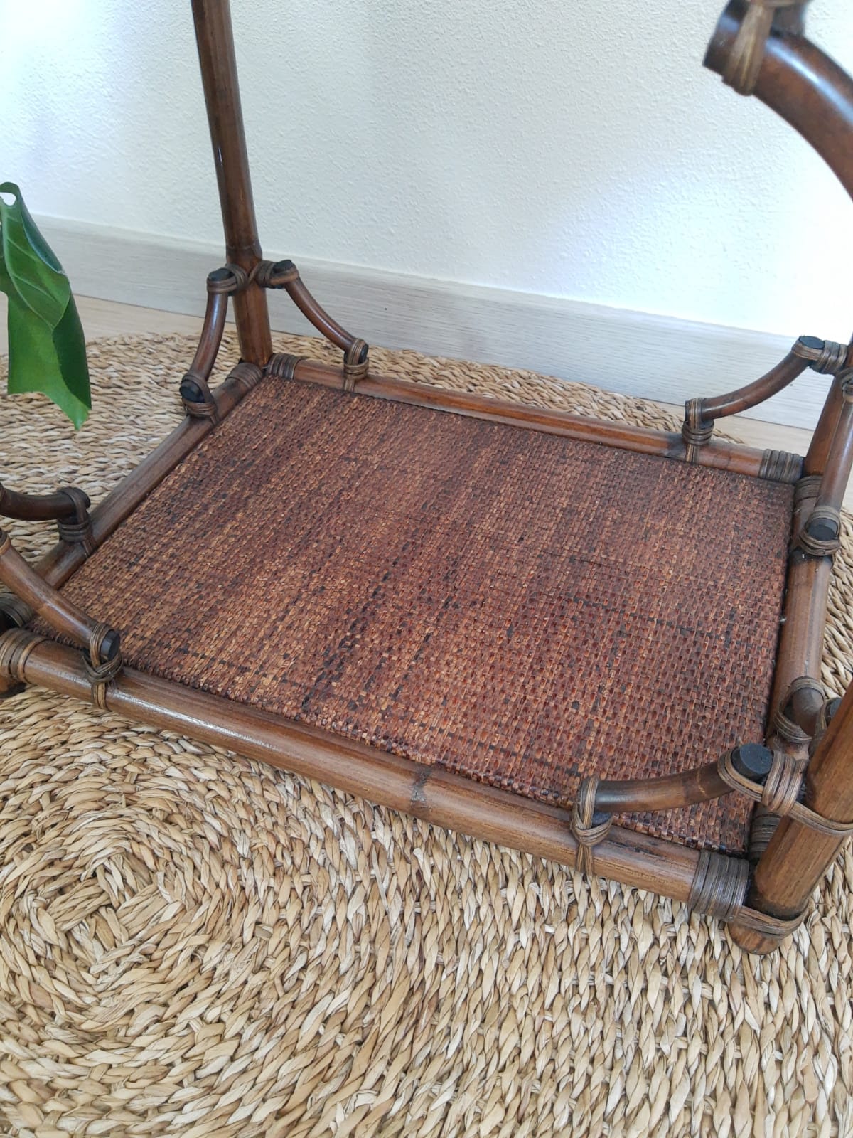 Vintage rattan side table