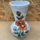 Ancien vase vallauris terre cuite émaillée blanc décor fleurs vintage