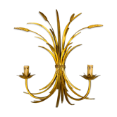 Wall lamp ear of wheat golden foliage Hans Kogl, style Hollywood Regency