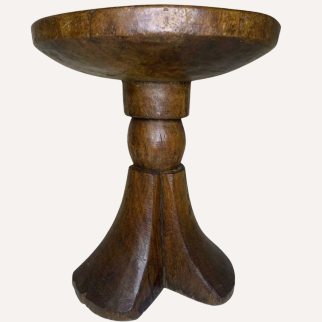 African "jima" wabi sabi tripod stool, ethiopia, 1940s-1950s