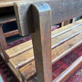 Wooden school desk with integrated bench, France, 1950s