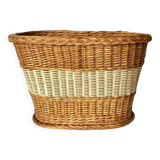 Vintage wicker and scoubidou basket