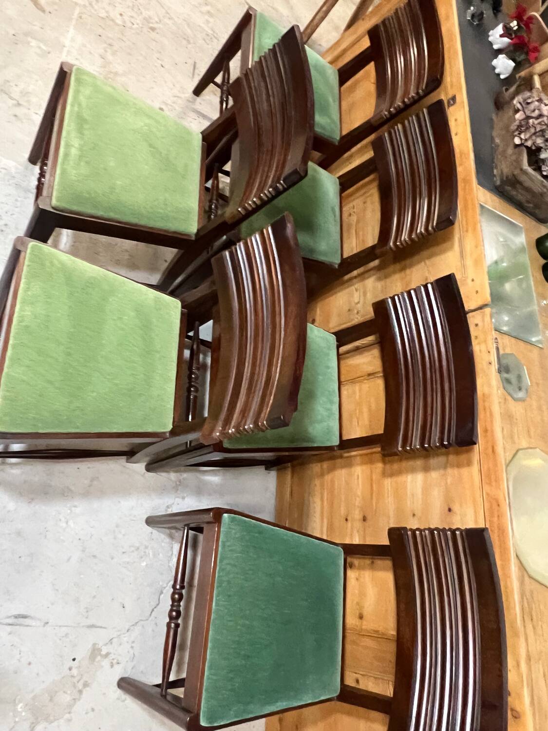Set of 6 chairs and 2 armchairs by Gaston Poisson