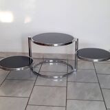Round coffee table with 3 tiers, 1970s-80s