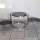 Table basse ronde à 3 plateaux années 70-80