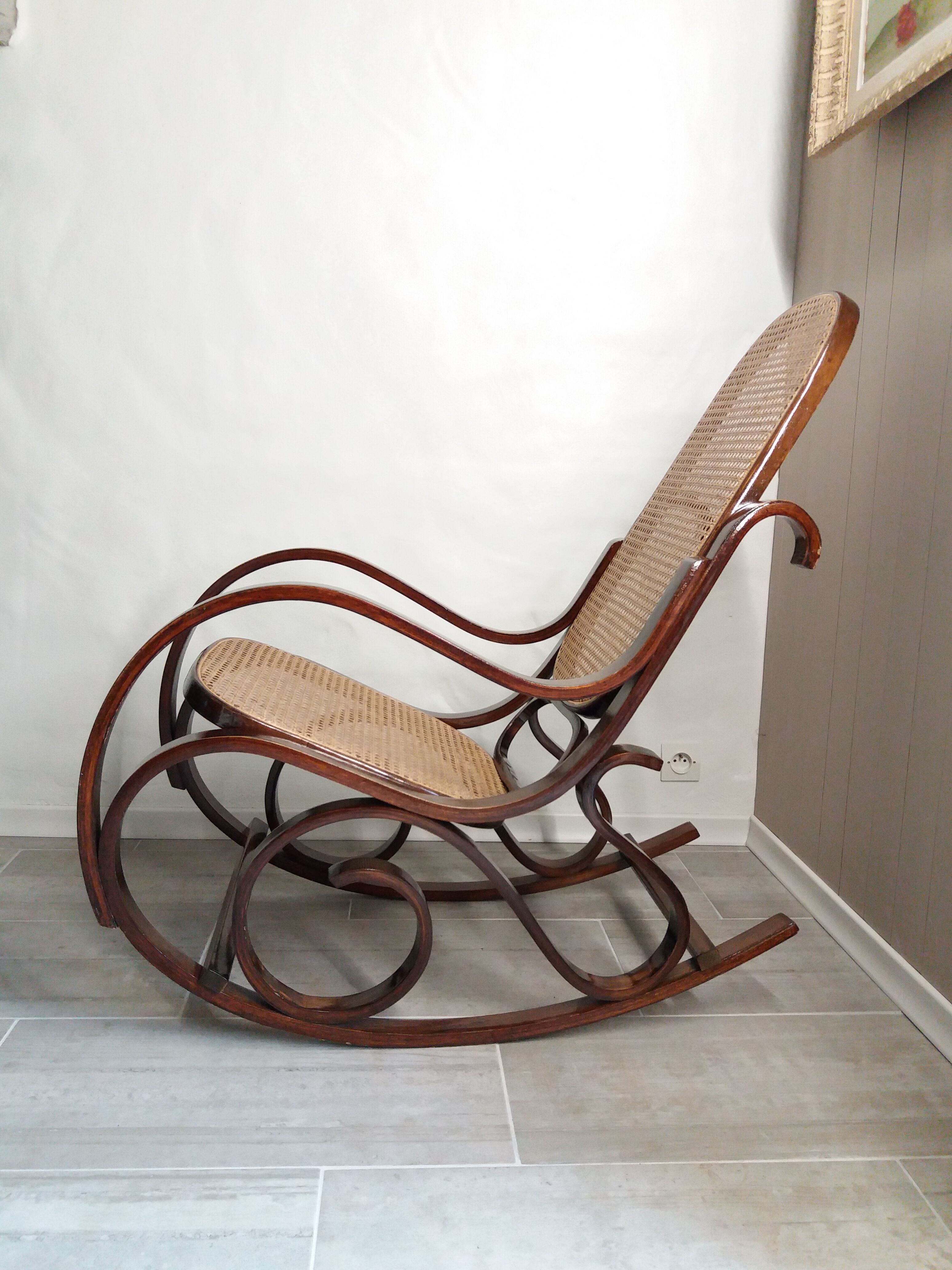 Rocking chair caning