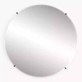 Round mirror from the 60s - 70s on a square wooden frame