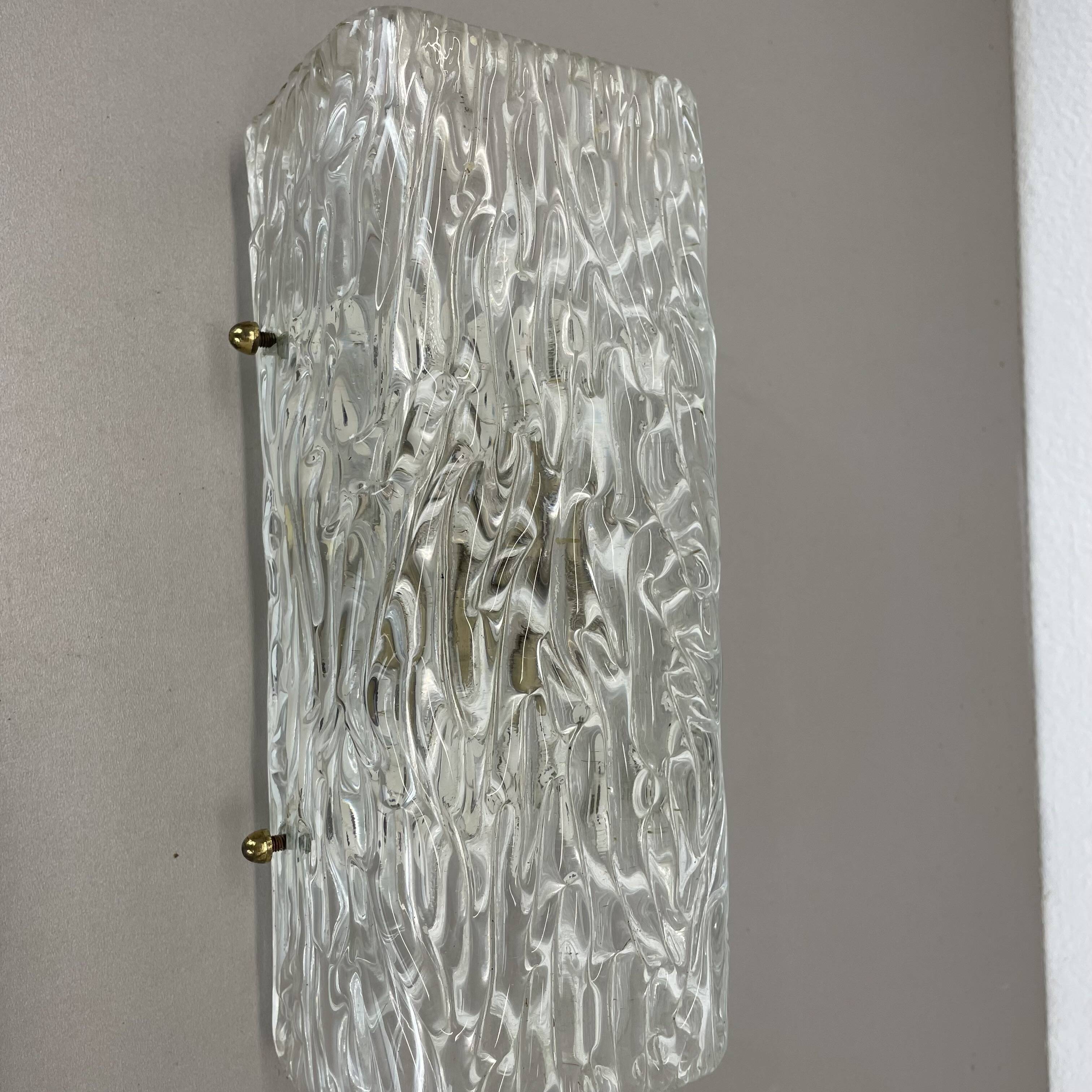 cubic Hollywood Regency Ice Glass Wall Light Made by Kalmar Lights, 1960s