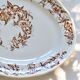 Oval dish from the 19th century in ironstone signed Longchamp "Liserons"