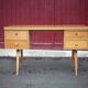 Bureau années 60 allemand en bois de hêtre pieds compas