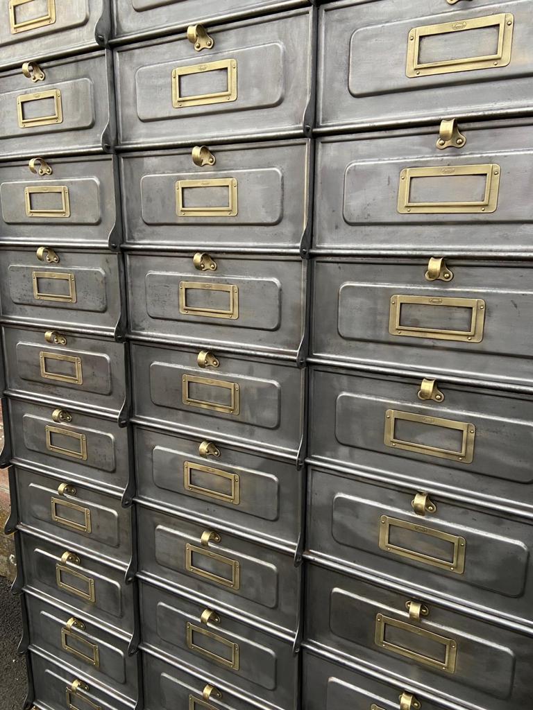 Industrial Archiving Cabinet 30 valves Strafor 1920s